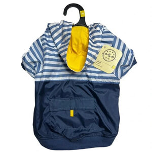 Bond & Co. Medium Colorblock Stripe Dog Hoodie – Blue & White Striped, NWT